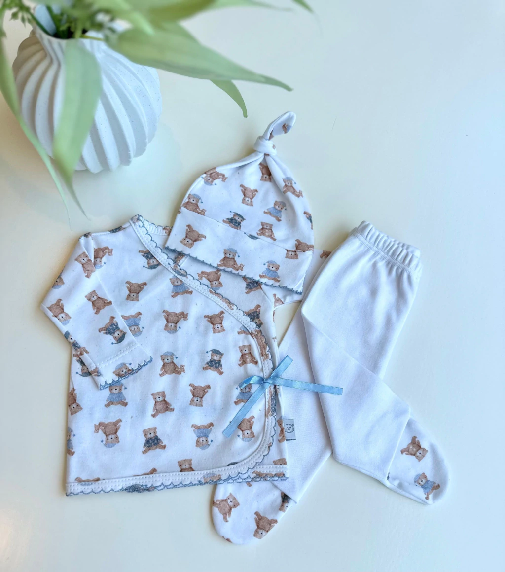 AJUAR RECIEN NACIDO 3 PIEZAS (ALGODON PIMA) – Pañalera Belyan